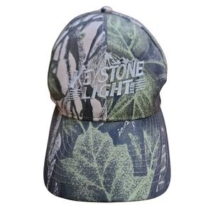 Keystone Light Strapback Adjustable Camo Unisex Hat Mountain Stitched Logo